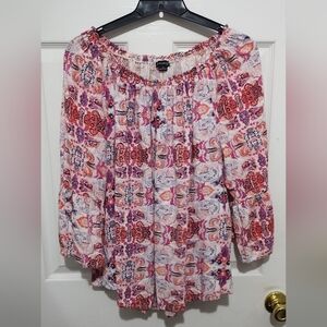 New Directions Peasant Blouse with Bell Sleeves